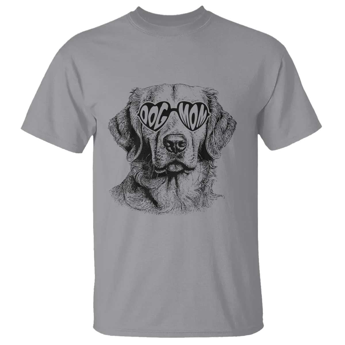 Funny Golden Retirever Dog Mom T Shirt Heart Shaped Sunglasses TS11 Sport Gray Print Your Wear