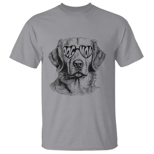 Funny Golden Retirever Dog Mom T Shirt Heart Shaped Sunglasses TS11 Sport Gray Print Your Wear