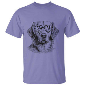 Funny Golden Retirever Dog Mom T Shirt Heart Shaped Sunglasses TS11 Violet Print Your Wear