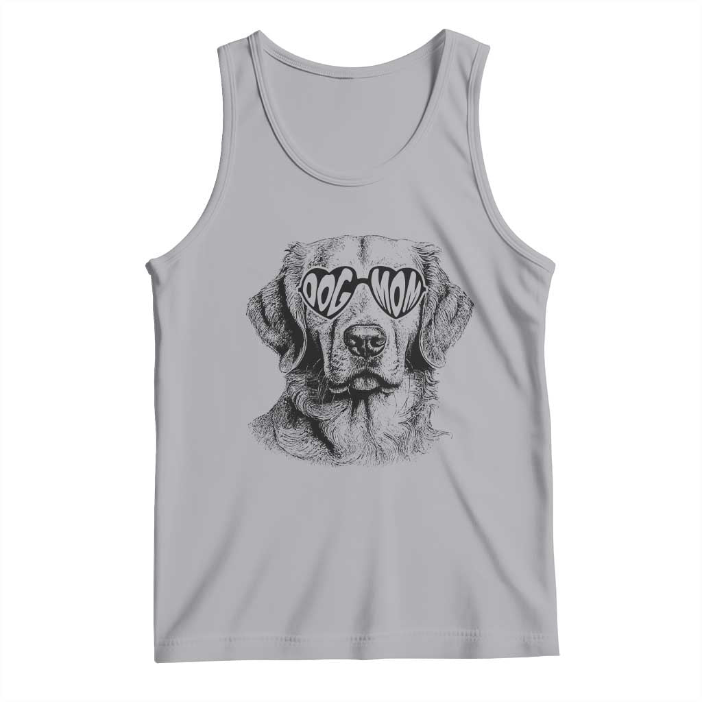 Funny Golden Retirever Dog Mom Tank Top Heart Shaped Sunglasses TS11 Athletic Heather Print Your Wear