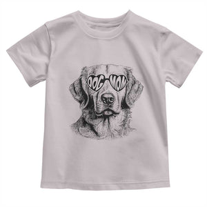 Funny Golden Retirever Dog Mom Toddler T Shirt Heart Shaped Sunglasses TS11 Ice Gray Print Your Wear