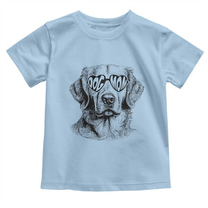 Funny Golden Retirever Dog Mom Toddler T Shirt Heart Shaped Sunglasses TS11 Light Blue Print Your Wear