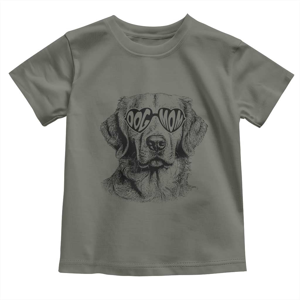 Funny Golden Retirever Dog Mom Toddler T Shirt Heart Shaped Sunglasses TS11 Military Green Print Your Wear