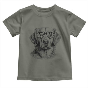 Funny Golden Retirever Dog Mom Toddler T Shirt Heart Shaped Sunglasses TS11 Military Green Print Your Wear