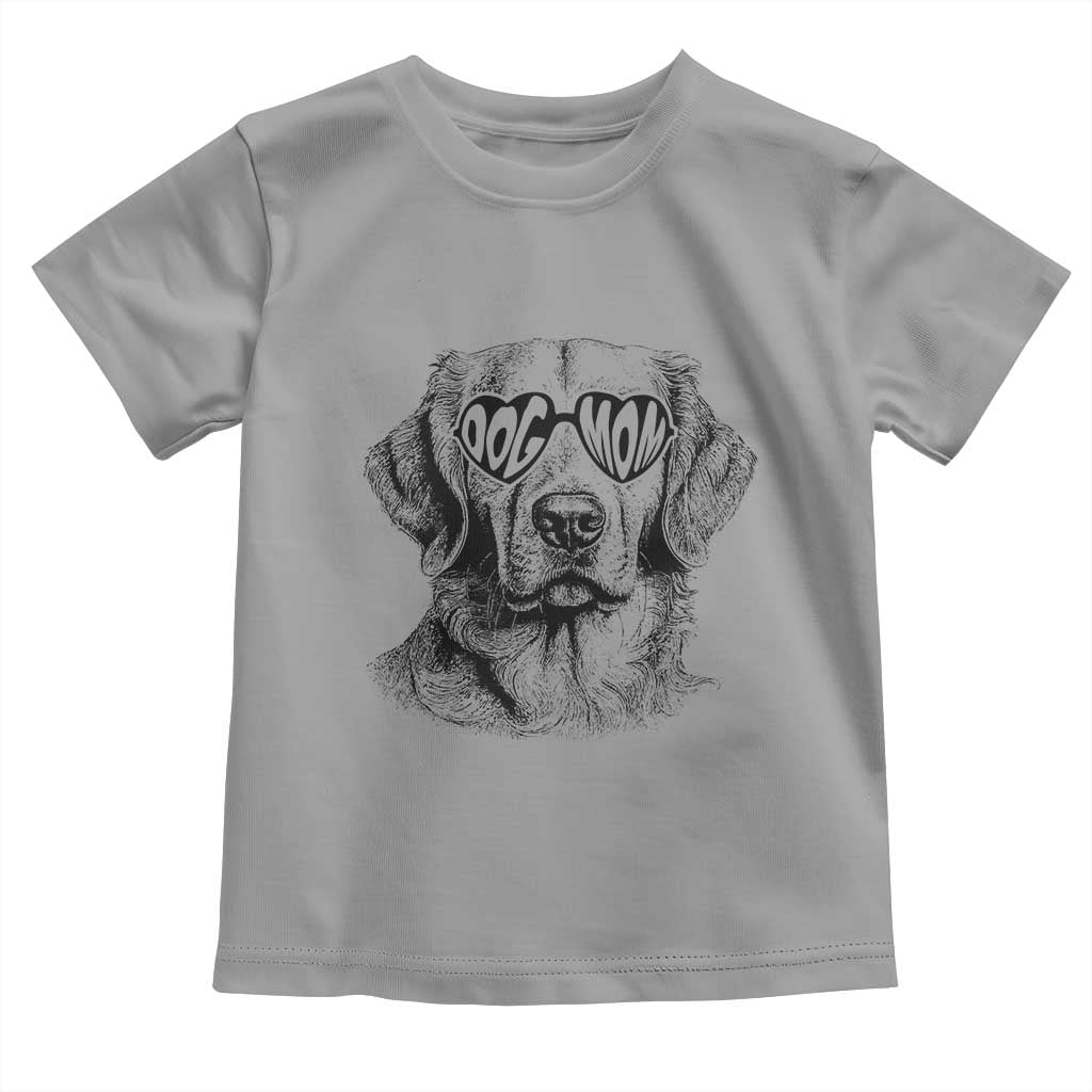 Funny Golden Retirever Dog Mom Toddler T Shirt Heart Shaped Sunglasses TS11 Sport Gray Print Your Wear
