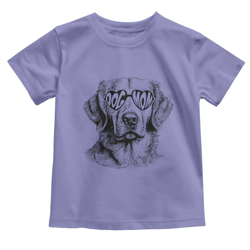 Funny Golden Retirever Dog Mom Toddler T Shirt Heart Shaped Sunglasses TS11 Violet Print Your Wear