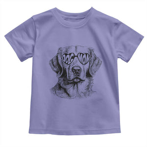 Funny Golden Retirever Dog Mom Toddler T Shirt Heart Shaped Sunglasses TS11 Violet Print Your Wear