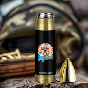 Funny Golden Retriever Merica Bullet Tumbler 4th of July Dog Mom Dad Patriotic USA Retro 90s TS10 Print Your Wear