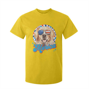 Funny Golden Retriever Merica T Shirt For Kid 4th of July Dog Mom Dad Patriotic USA Retro 90s TS10 Daisy Print Your Wear
