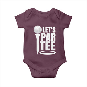 Funny Golfing Baby Onesie Let's Par Tee Fathers Day Golfer Gift Dad Grandpa TS10 Maroon Print Your Wear