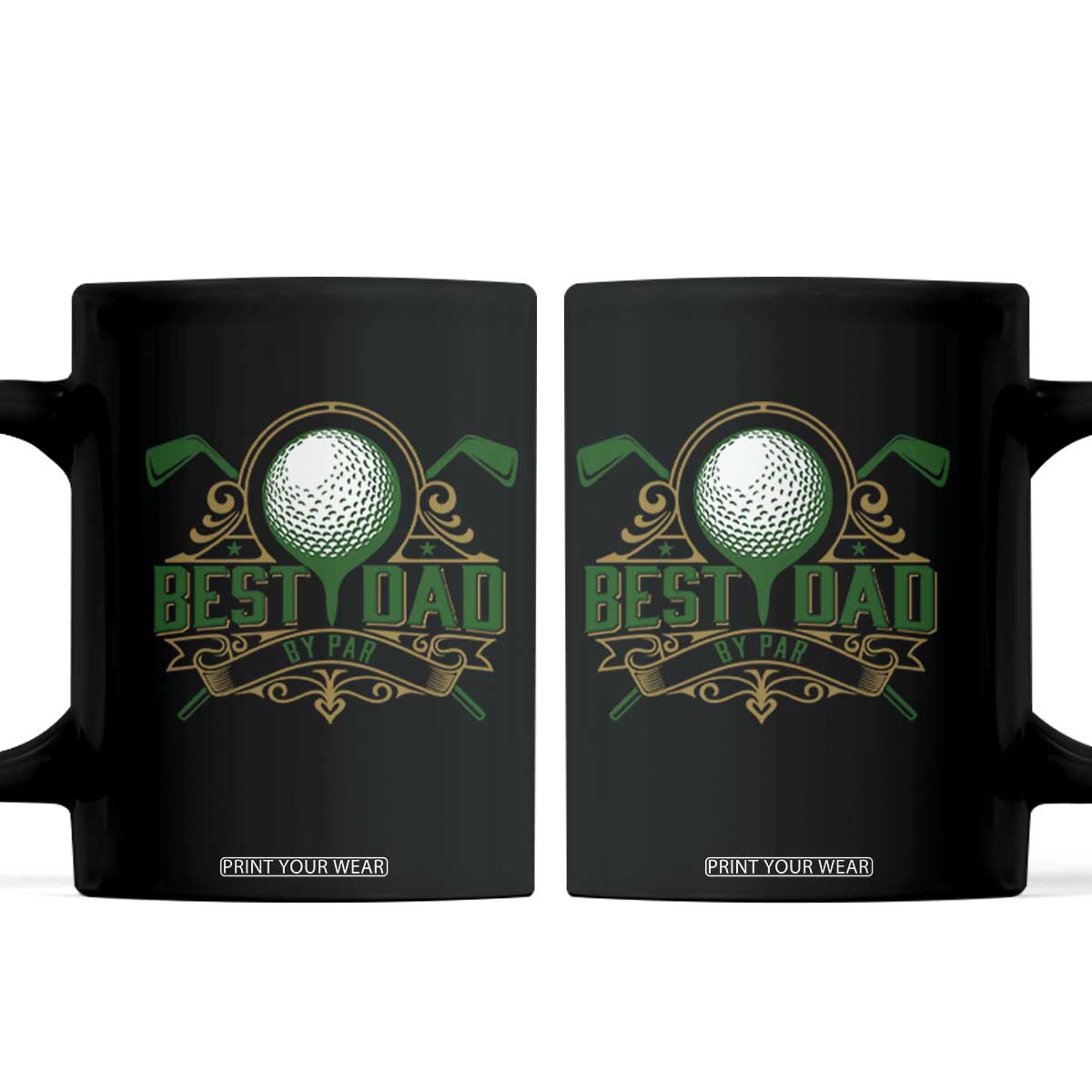 Funny Golfing Dad Coffee Mug Best Dad By Par Fathers Day TS11 Black Print Your Wear