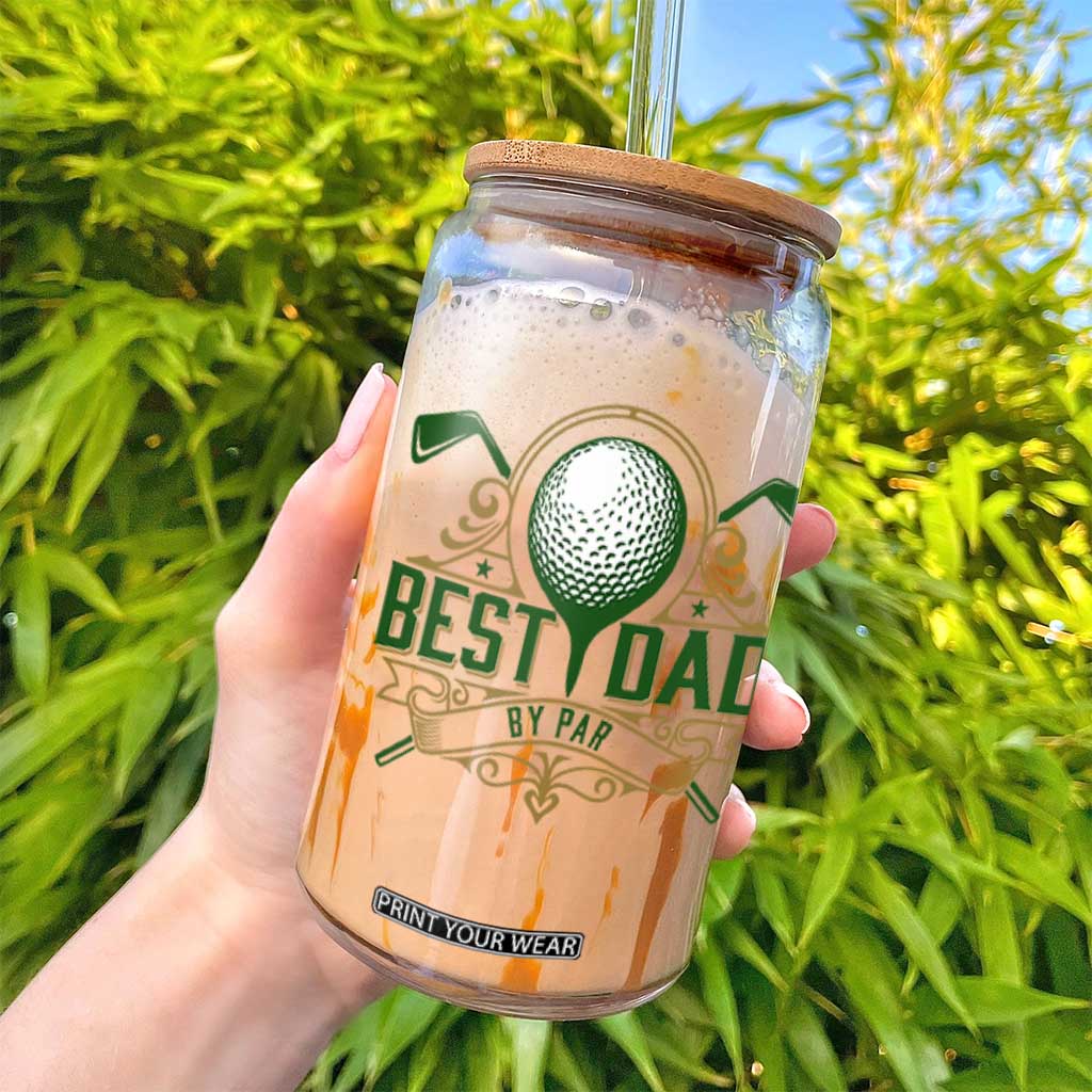 Funny Golfing Dad Glass Can Best Dad By Par Fathers Day TS11 Print Your Wear