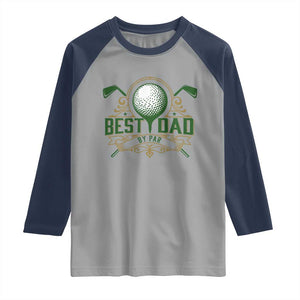 Funny Golfing Dad Raglan Shirt Best Dad By Par Fathers Day TS11 Sport Gray Navy Print Your Wear
