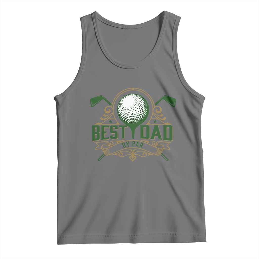 Funny Golfing Dad Tank Top Best Dad By Par Fathers Day TS11 Black Heather Print Your Wear