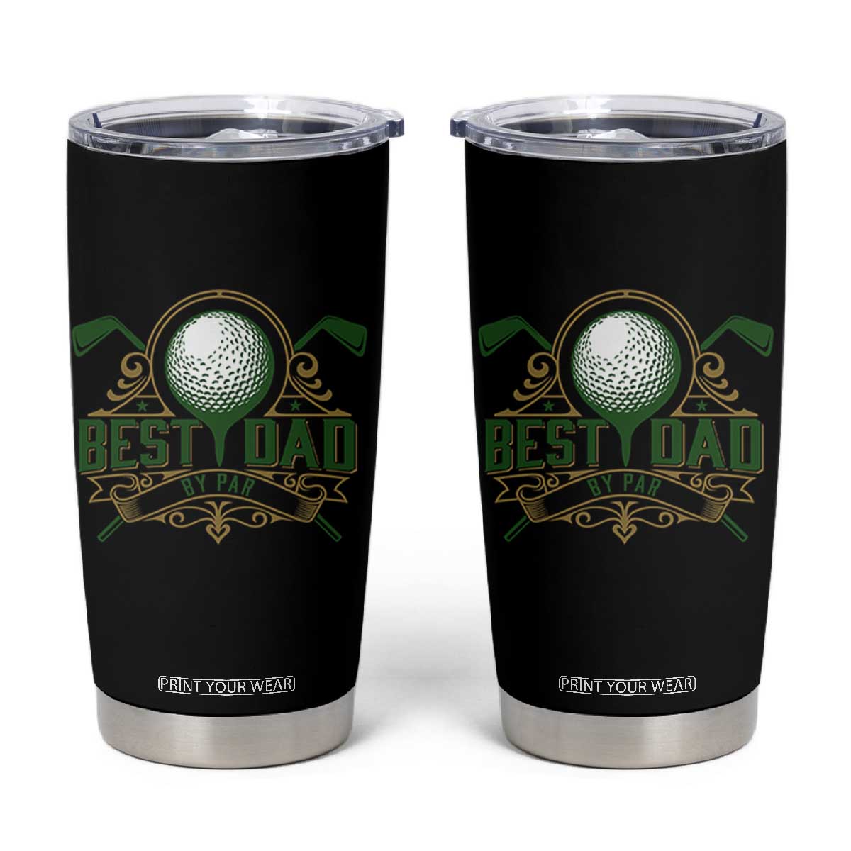 Funny Golfing Dad Tumbler Cup Best Dad By Par Fathers Day TS11 Black Print Your Wear