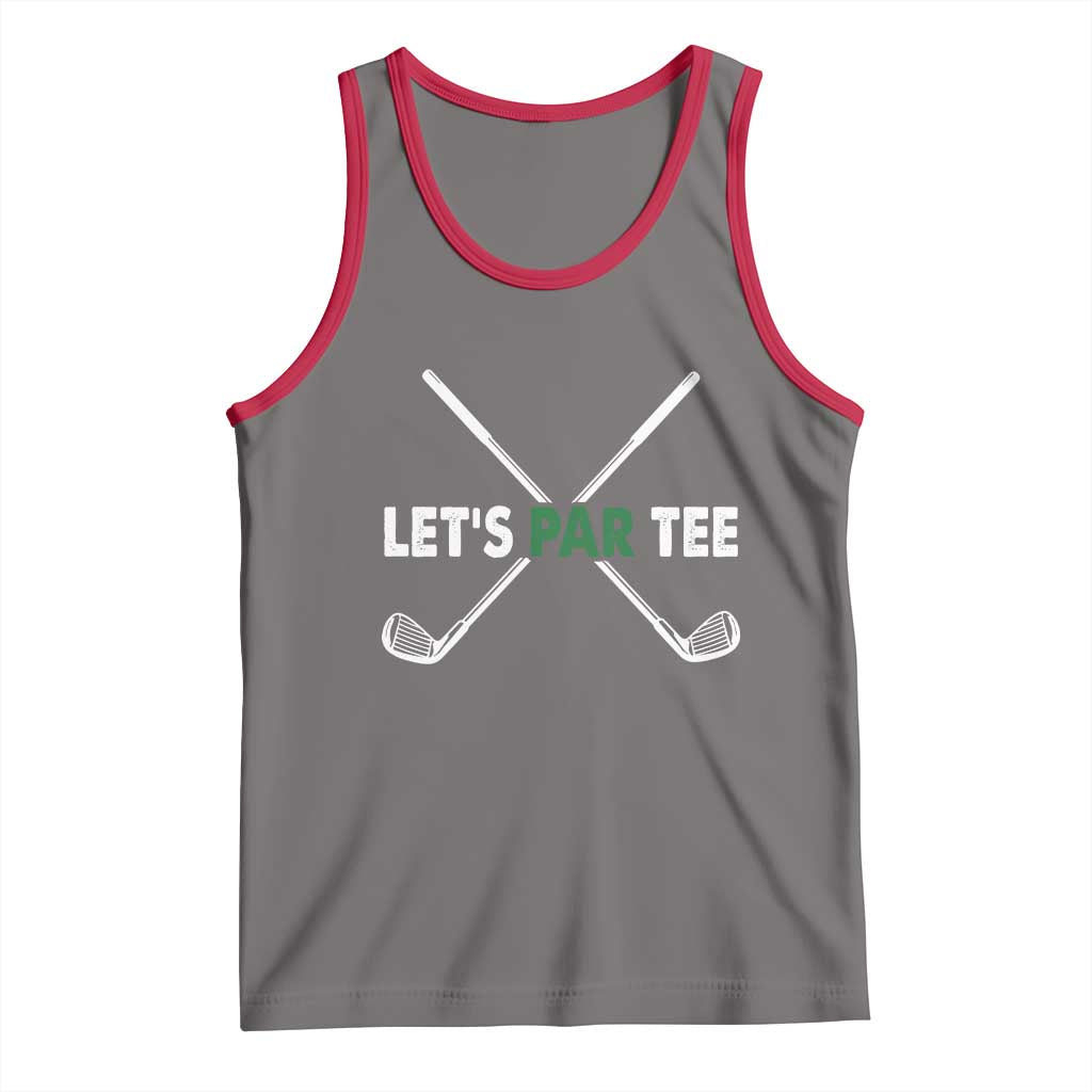 Funny Golfing Tank Top Let's Par Tee Golf Player Golfer Dad Grandpa TS10 Deep Heather Red Print Your Wear