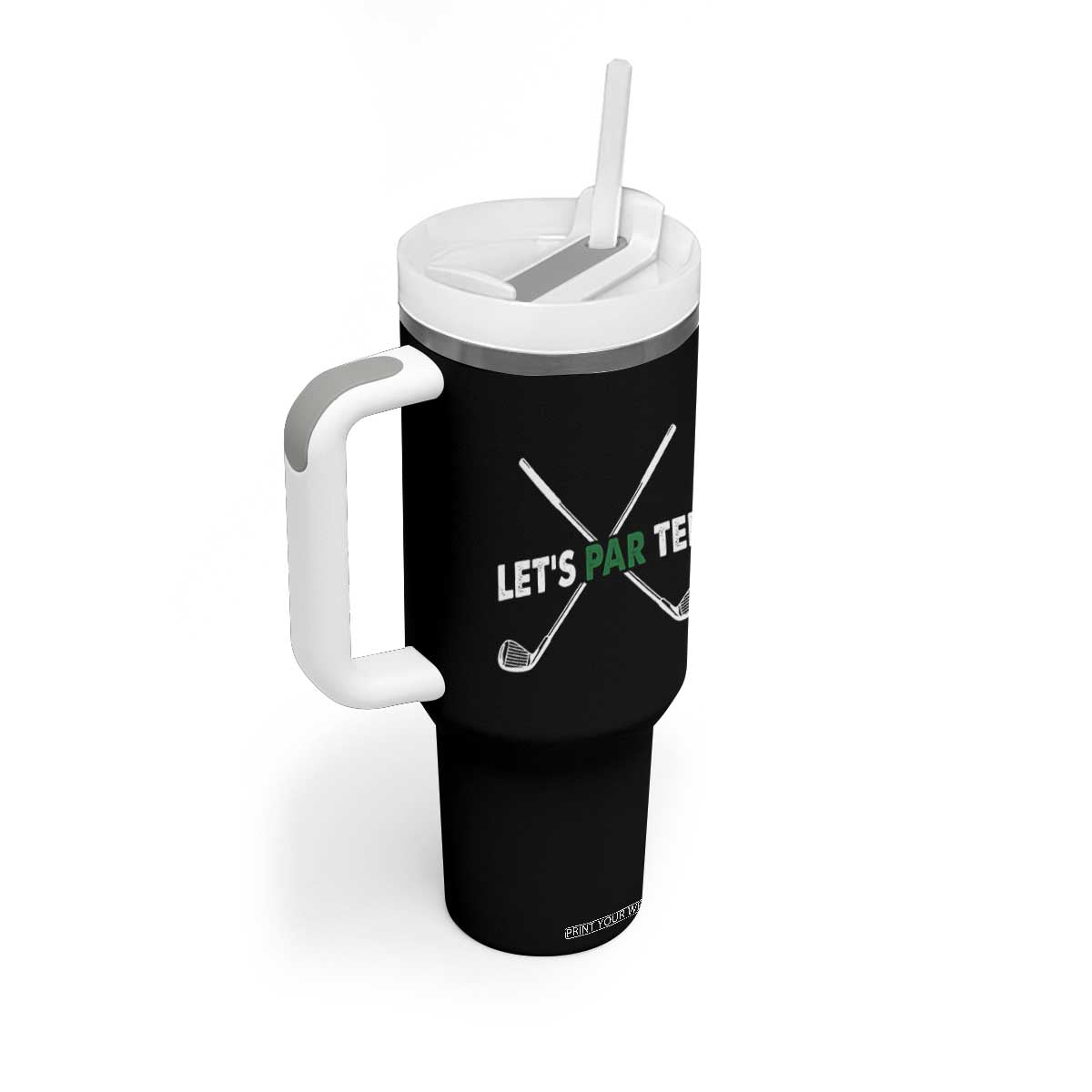 Funny Golfing Tumbler With Handle Let's Par Tee Golf Player Golfer Dad Grandpa TS10 Print Your Wear