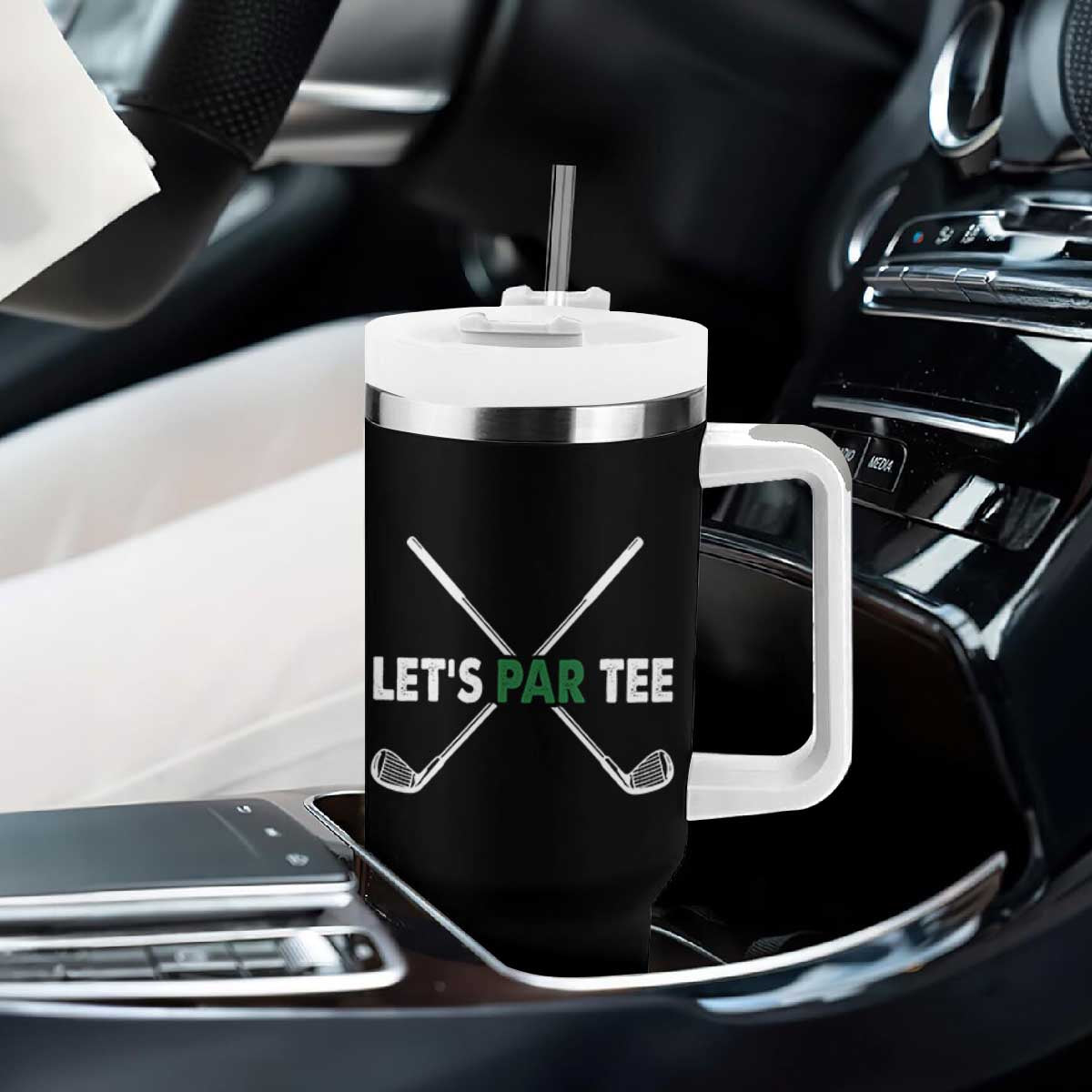 Funny Golfing Tumbler With Handle Let's Par Tee Golf Player Golfer Dad Grandpa TS10 Print Your Wear