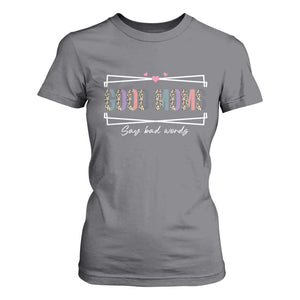 Funny Good Moms Say Bad Words T Shirt For Women Mother's Day Leopard Heart TS11 Charcoal Print Your Wear