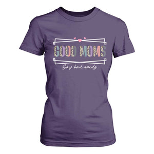 Funny Good Moms Say Bad Words T Shirt For Women Mother's Day Leopard Heart TS11 Purple Print Your Wear