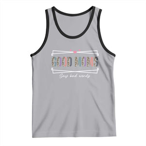 Funny Good Moms Say Bad Words Tank Top Mother's Day Leopard Heart TS11 Athletic Heather Black Print Your Wear