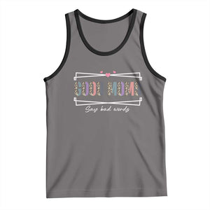 Funny Good Moms Say Bad Words Tank Top Mother's Day Leopard Heart TS11 Deep Heather Black Print Your Wear
