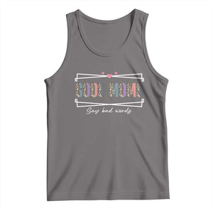 Funny Good Moms Say Bad Words Tank Top Mother's Day Leopard Heart TS11 Deep Heather Print Your Wear