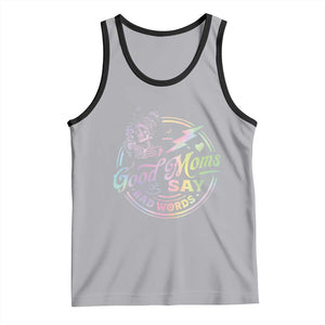 Funny Good Moms Say Bad Words Tank Top Mother's Day Messy Bun Skeleton TS11 Athletic Heather Black Print Your Wear