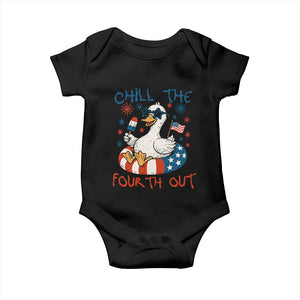 Funny Goose 4th of July Baby Onesie Chill the Fourth Out Patriotic Humor with Summer Vibes TS02 Black Print Your Wear