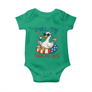 Funny Goose 4th of July Baby Onesie Chill the Fourth Out Patriotic Humor with Summer Vibes TS02 Irish Green Print Your Wear