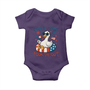 Funny Goose 4th of July Baby Onesie Chill the Fourth Out Patriotic Humor with Summer Vibes TS02 Purple Print Your Wear
