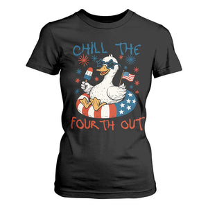 Funny Goose 4th of July T Shirt For Women Chill the Fourth Out Patriotic Humor with Summer Vibes TS02 Black Print Your Wear