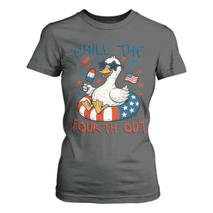 Funny Goose 4th of July T Shirt For Women Chill the Fourth Out Patriotic Humor with Summer Vibes TS02 Dark Heather Print Your Wear