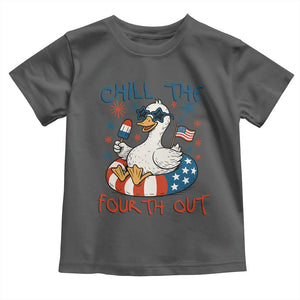 Funny Goose 4th of July Toddler T Shirt Chill the Fourth Out Patriotic Humor with Summer Vibes TS02 Dark Heather Print Your Wear