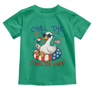 Funny Goose 4th of July Toddler T Shirt Chill the Fourth Out Patriotic Humor with Summer Vibes TS02 Irish Green Print Your Wear