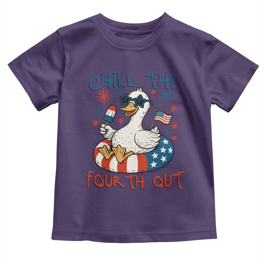 Funny Goose 4th of July Toddler T Shirt Chill the Fourth Out Patriotic Humor with Summer Vibes TS02 Purple Print Your Wear