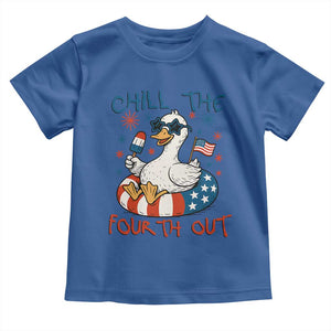 Funny Goose 4th of July Toddler T Shirt Chill the Fourth Out Patriotic Humor with Summer Vibes TS02 Royal Blue Print Your Wear
