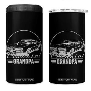 Funny Grandpa Classic Car Graphic 4 in 1 Can Cooler Tumbler Father's Day Grandpa Gift TB10 One Size: 16 oz Black Print Your Wear