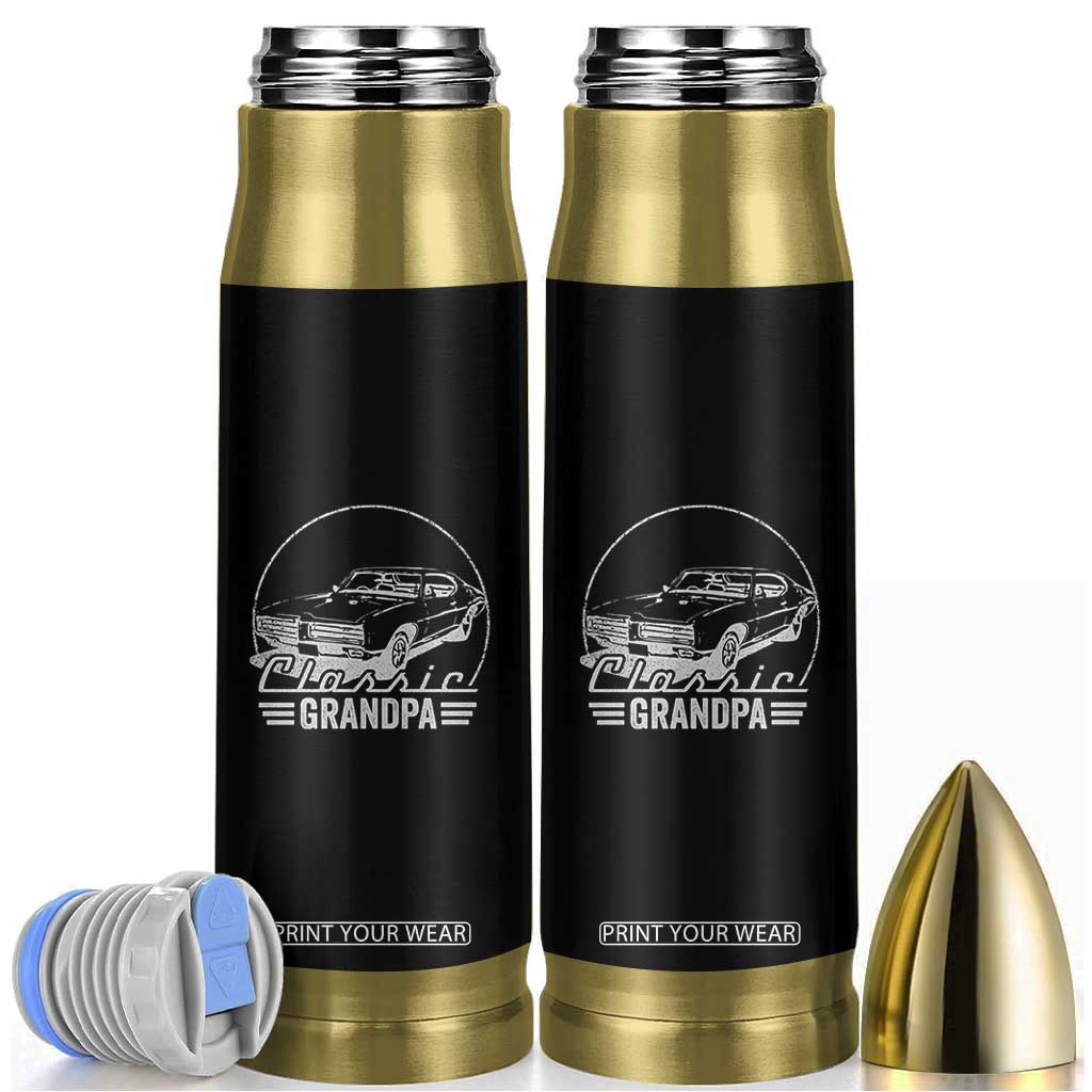 Funny Grandpa Classic Car Graphic Bullet Tumbler Father's Day Grandpa Gift TB10 Black Print Your Wear