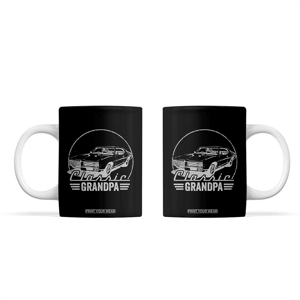 Funny Grandpa Classic Car Graphic Coffee Mug Father's Day Grandpa Gift TB10 Black Print Your Wear