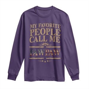 Funny Grandpa Long Sleeve Shirt My Favorite People Call Me Pop Pop Retro American Flag TS10 Purple Print Your Wear