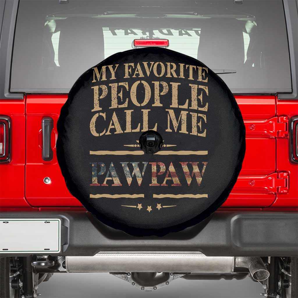 Funny Grandpa Spare Tire Cover My Favorite People Call Me Pop Pop Retro American Flag TS10 Black Print Your Wear