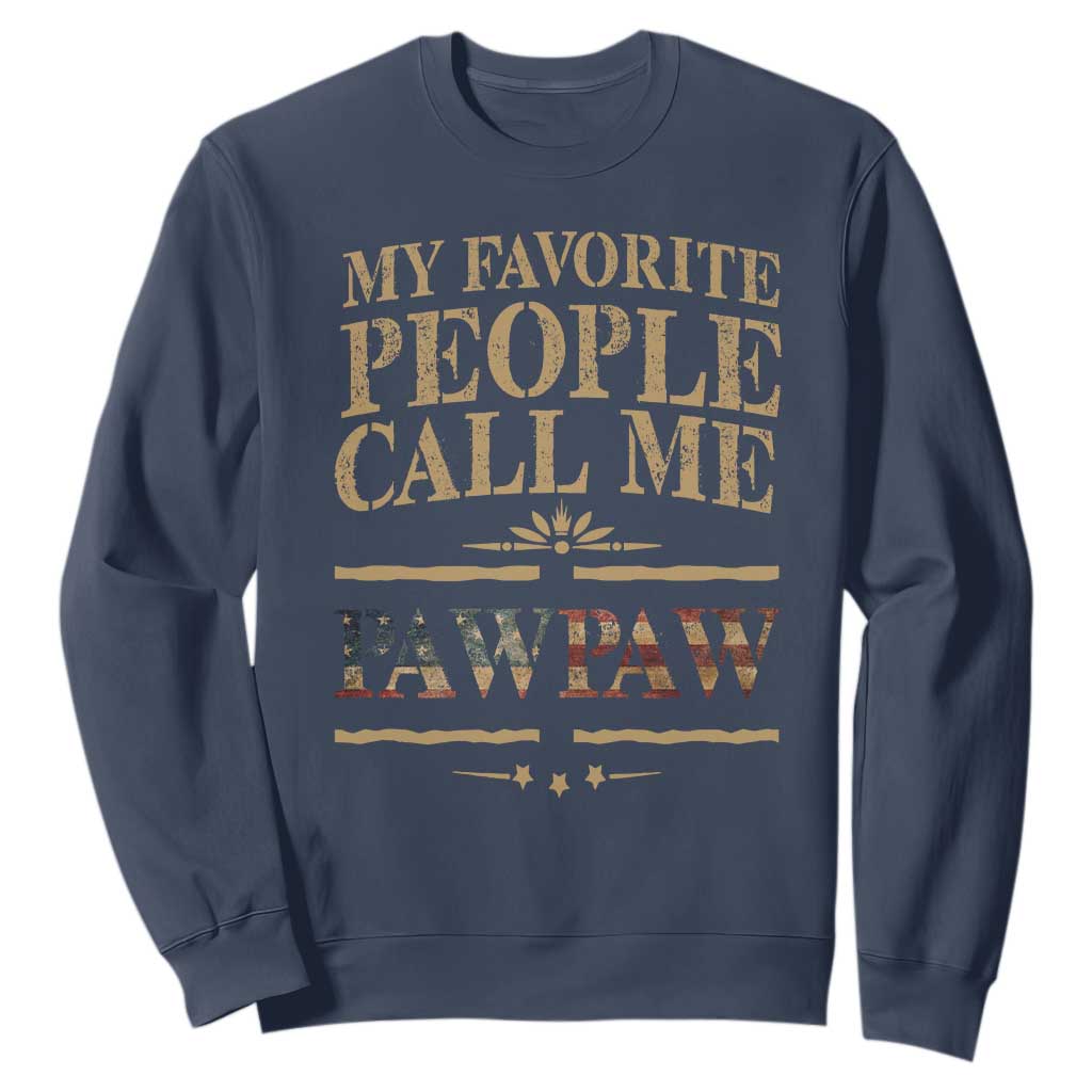 Funny Grandpa Sweatshirt My Favorite People Call Me Pop Pop Retro American Flag TS10 Navy Print Your Wear