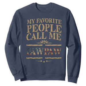 Funny Grandpa Sweatshirt My Favorite People Call Me Pop Pop Retro American Flag TS10 Navy Print Your Wear