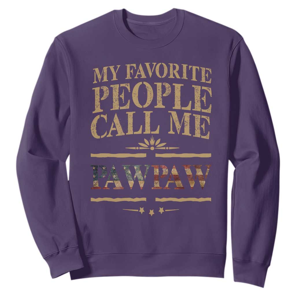 Funny Grandpa Sweatshirt My Favorite People Call Me Pop Pop Retro American Flag TS10 Purple Print Your Wear