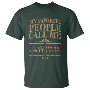 Funny Grandpa T Shirt My Favorite People Call Me Pop Pop Retro American Flag TS10 Dark Forest Green Print Your Wear