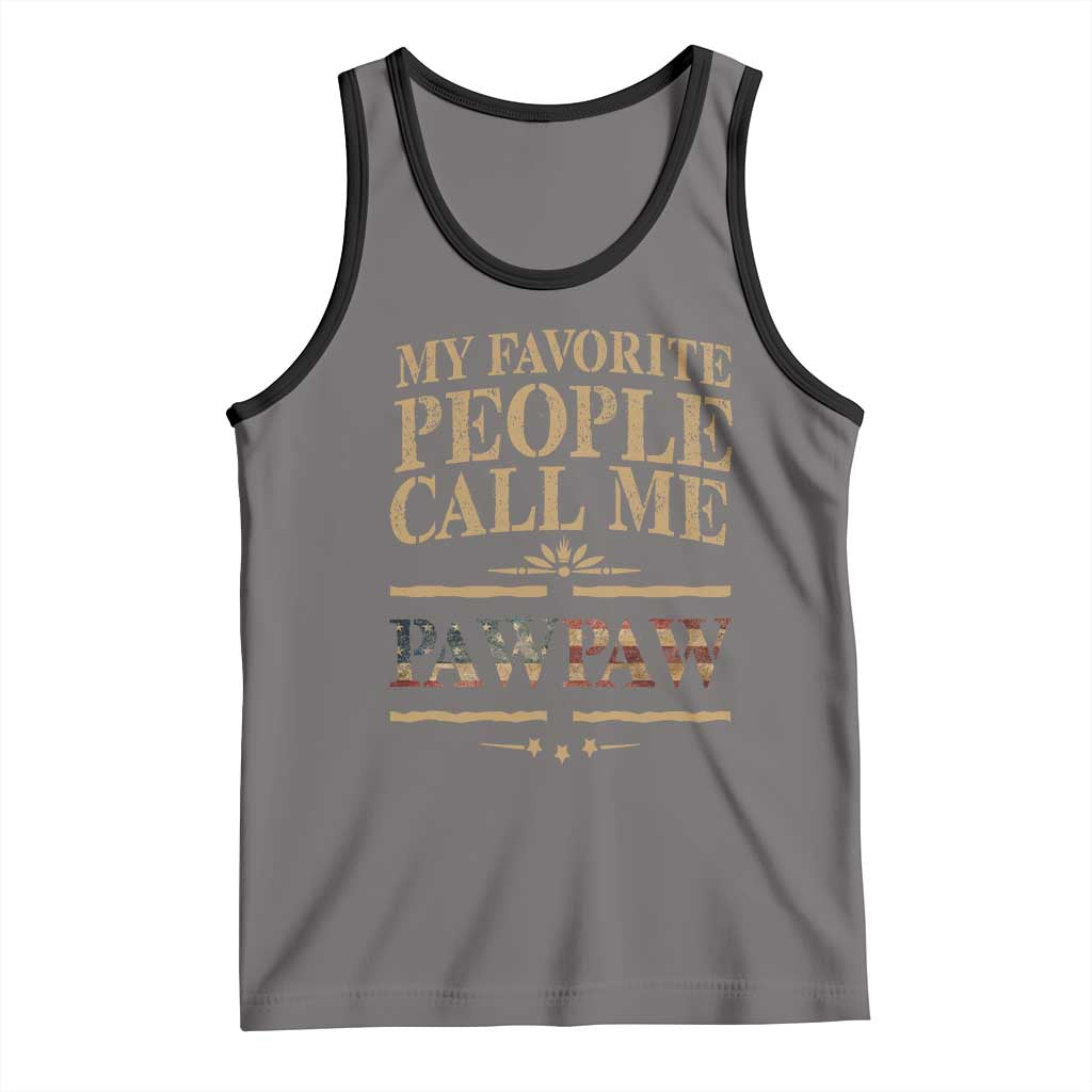 Funny Grandpa Tank Top My Favorite People Call Me Pop Pop Retro American Flag TS10 Deep Heather Black Print Your Wear