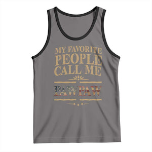 Funny Grandpa Tank Top My Favorite People Call Me Pop Pop Retro American Flag TS10 Deep Heather Black Print Your Wear