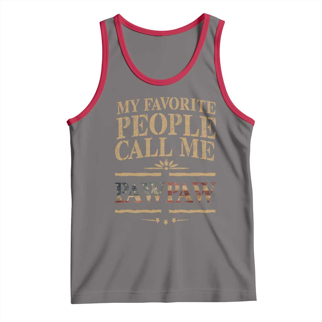 Funny Grandpa Tank Top My Favorite People Call Me Pop Pop Retro American Flag TS10 Deep Heather Red Print Your Wear