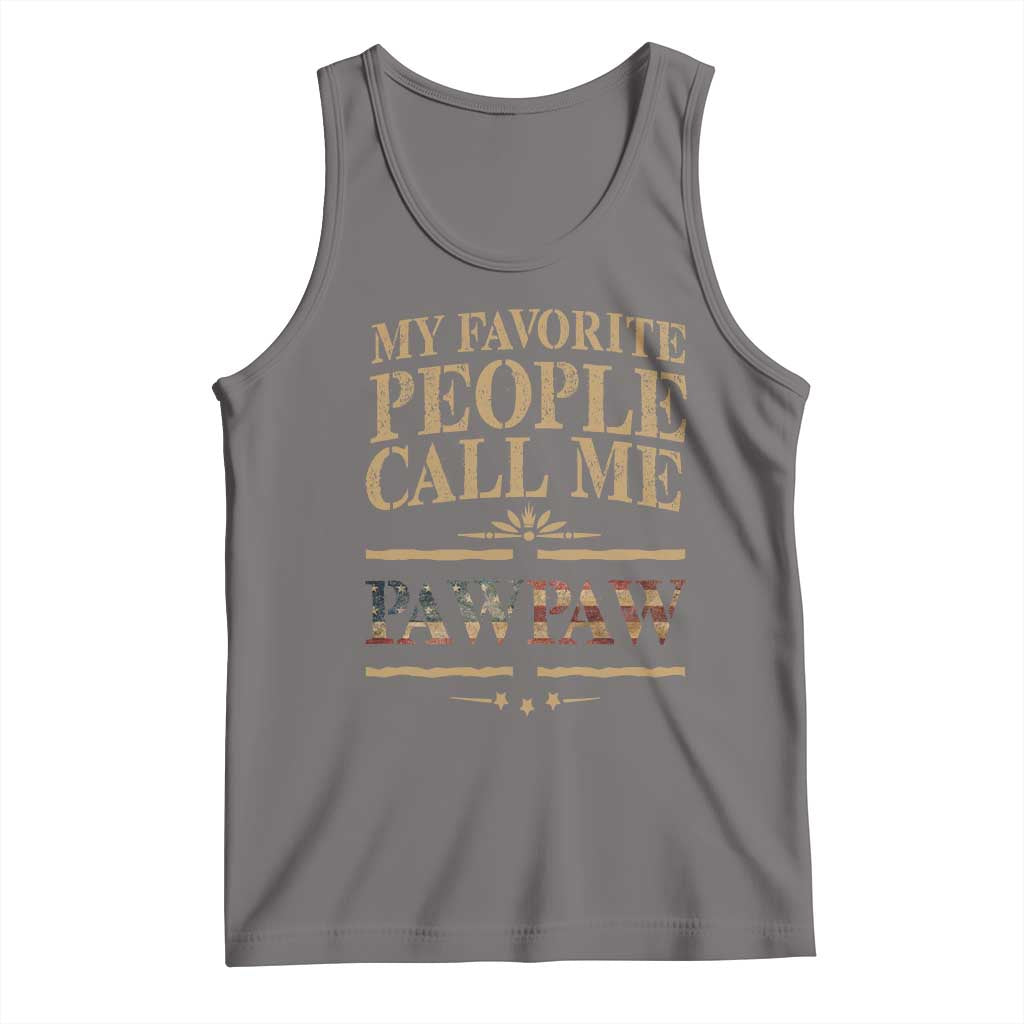 Funny Grandpa Tank Top My Favorite People Call Me Pop Pop Retro American Flag TS10 Deep Heather Print Your Wear